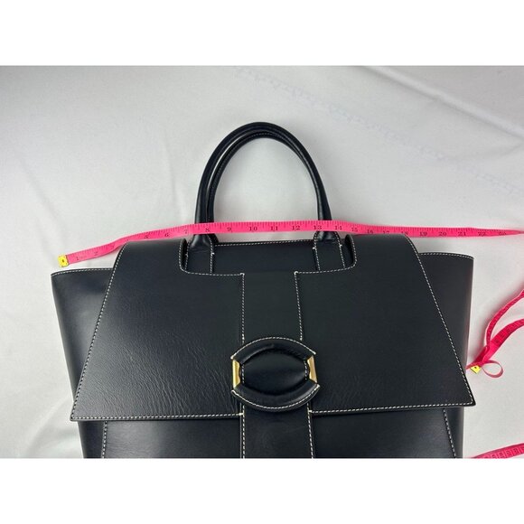 BANANA REPUBLIC Black Women Pebbled Leather Silva Top-Handle Bag Tote MSRP $490 - Picture 12 of 12